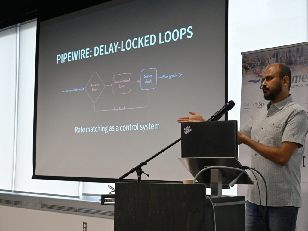 Arun speaking about PipeWire delay-locked loops