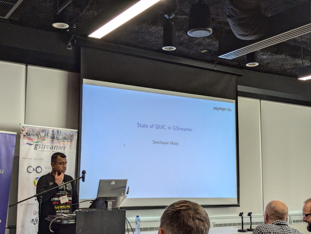 Sancyahan speaking about GStreamer and QUIC